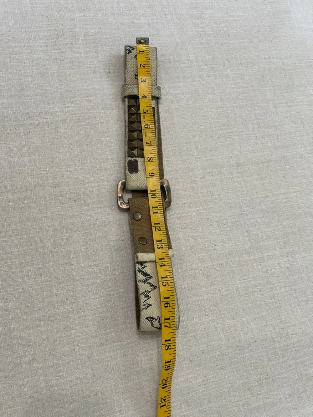 Free People We the Free Belt Studded Canvas Mountain Design and Large Buckle - Picture 10 of 13